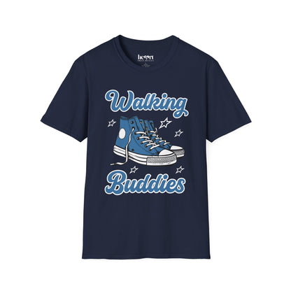 Walking Buddies Blue Shoes T-Shirt 👟🚶‍♀️ | Fun Fitness & Friendship Tee