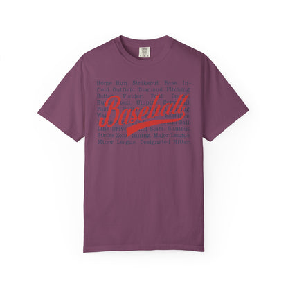 Baseball Terminology T-Shirt ⚾ | Vintage Script Baseball Words Graphic Tee