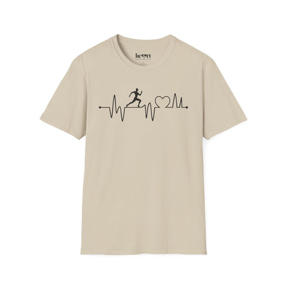 Runner’s Heartbeat T-Shirt – Running Enthusiast Shirt for Marathon & Fitness Lovers