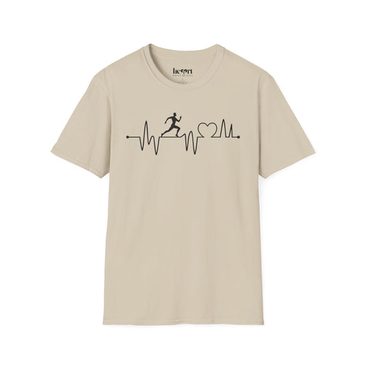 Runner’s Heartbeat T-Shirt – Running Enthusiast Shirt for Marathon & Fitness Lovers