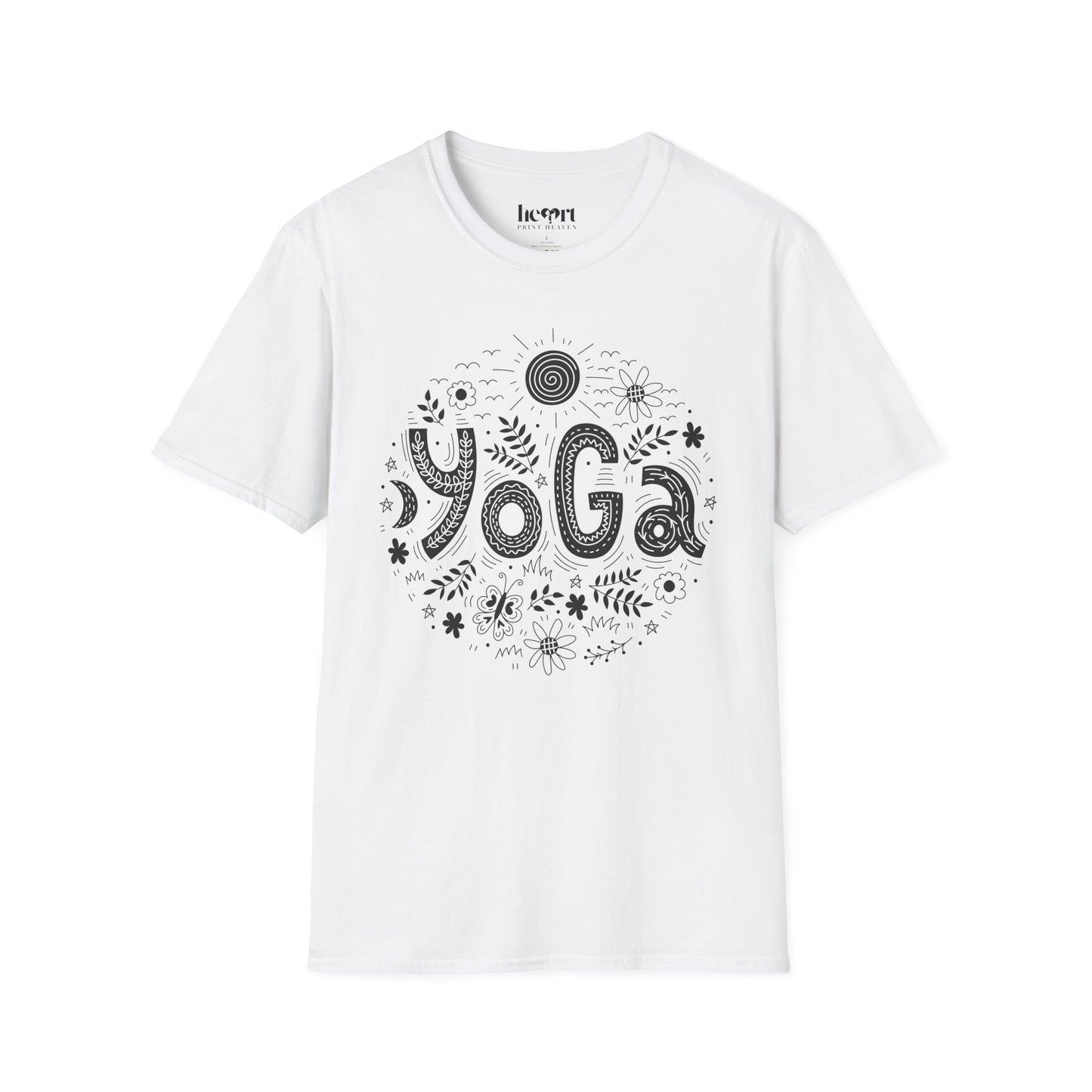 Yoga Doodle Lettering – Artistic & Meditative T-Shirt 🧘‍♀️✨