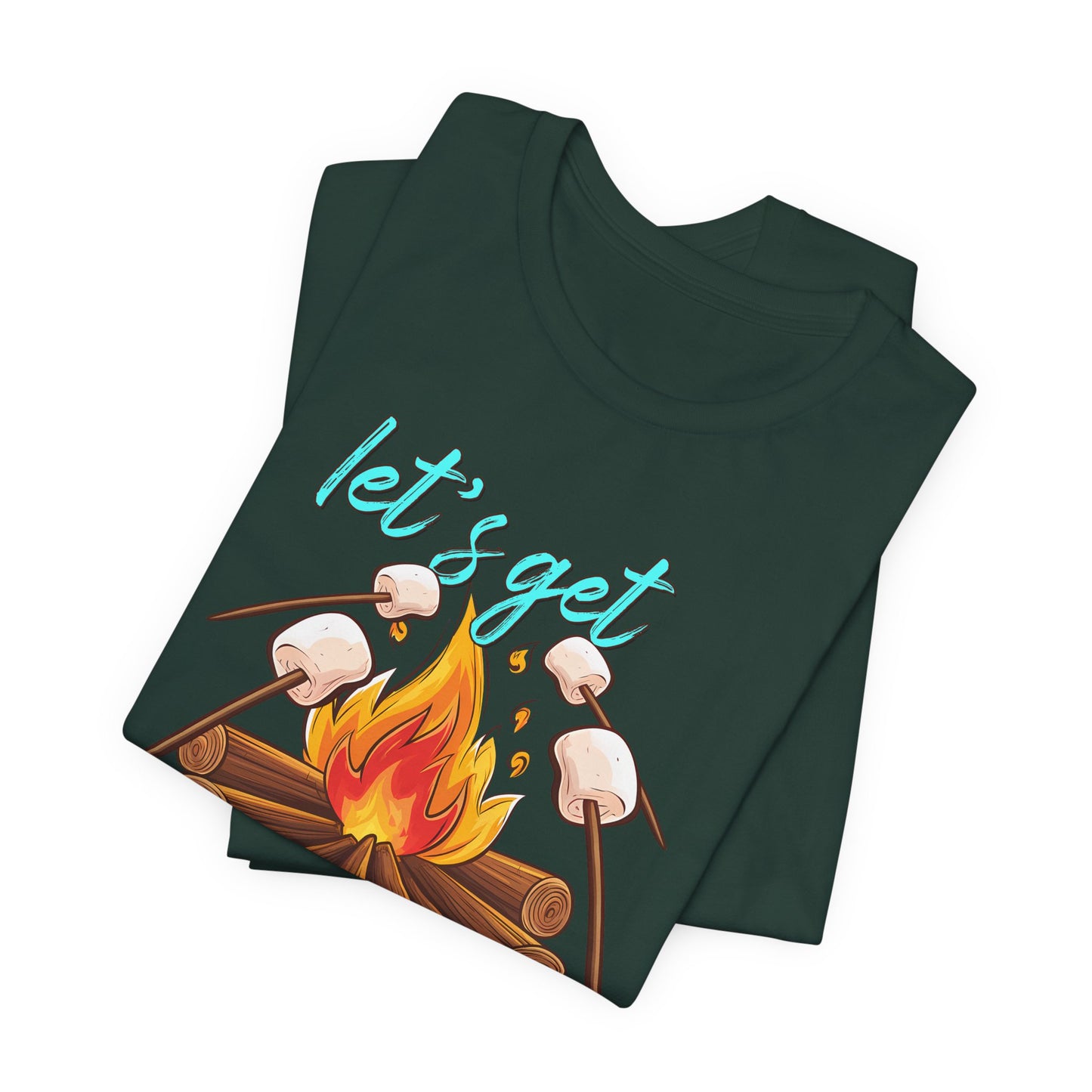 Let’s Get Toasted Campfire T-Shirt – Funny Camping Graphic Tee for Outdoor Lovers