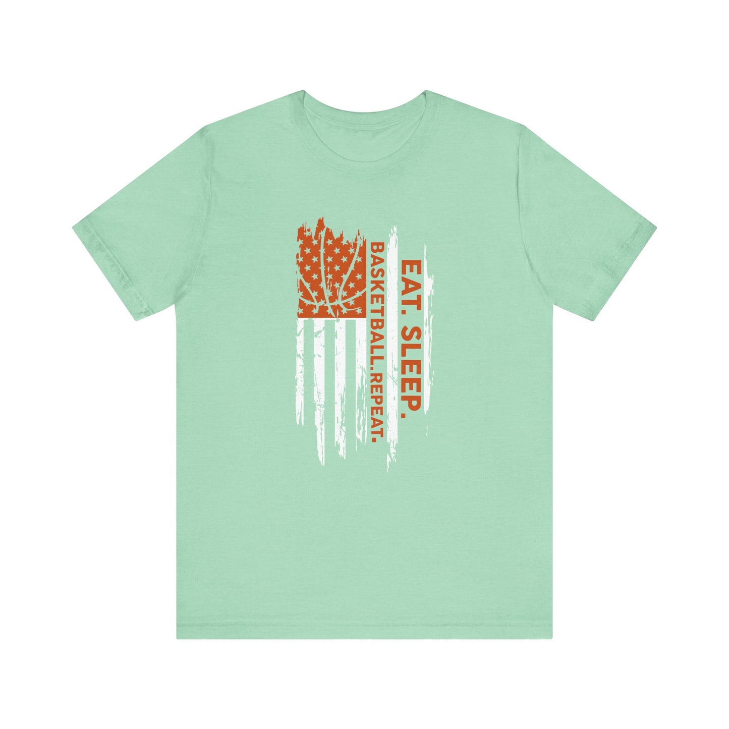 Eat Sleep Basketball Repeat Basketball American Flag T-Shirt