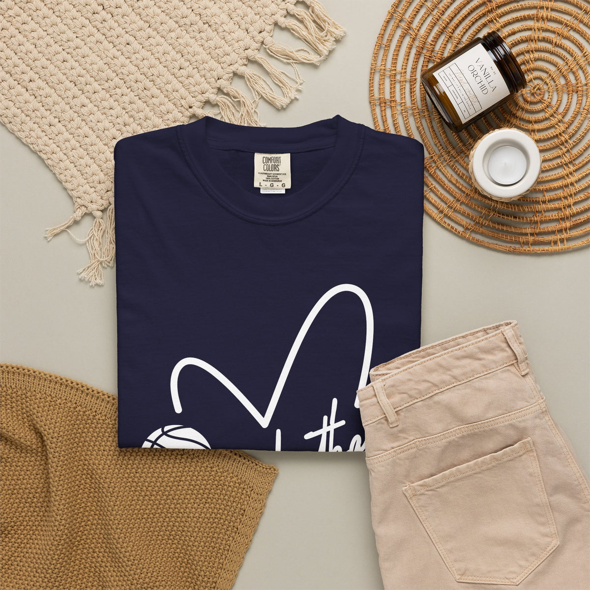 Basketball Mom Heart T-Shirt 🏀 | Cute Cursive Basketball Mom Tee