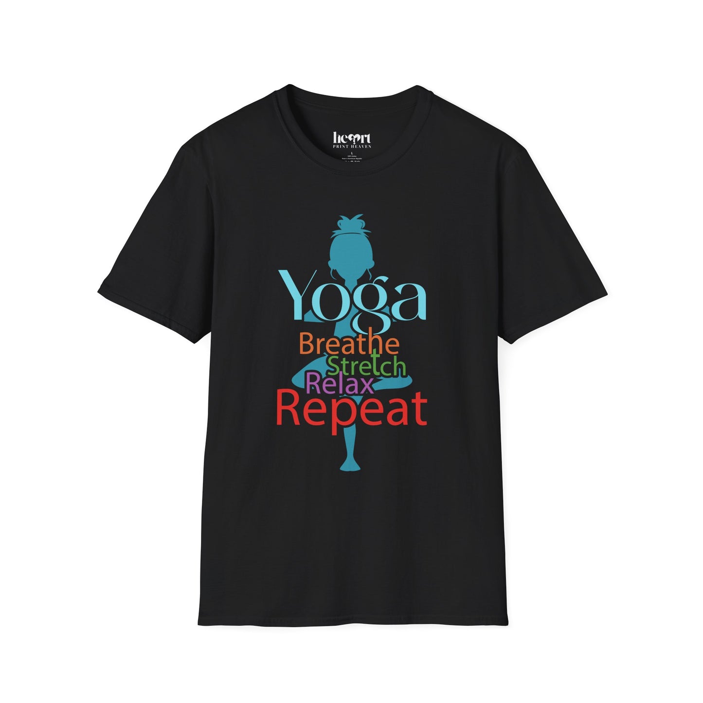 Breathe, Stretch, Relax, Repeat – Minimalist Yoga T-Shirt 🧘‍♀️✨