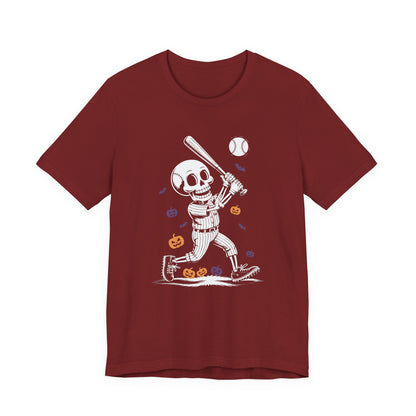 Skeleton Halloween Baseball T-shirt