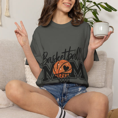 Basketball Mom T-Shirt 🏀 | Glitter Ball Basketball MOM Tee
