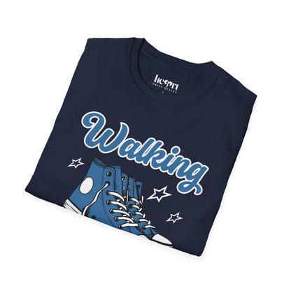 Walking Buddies Blue Shoes T-Shirt 👟🚶‍♀️ | Fun Fitness & Friendship Tee