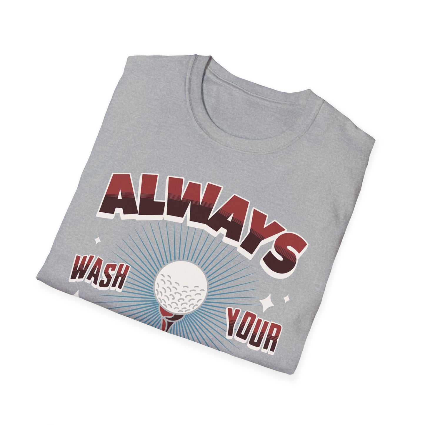 Always Wash Your Balls Golf Tee – Vintage Humor Sports Graphic T-Shirt