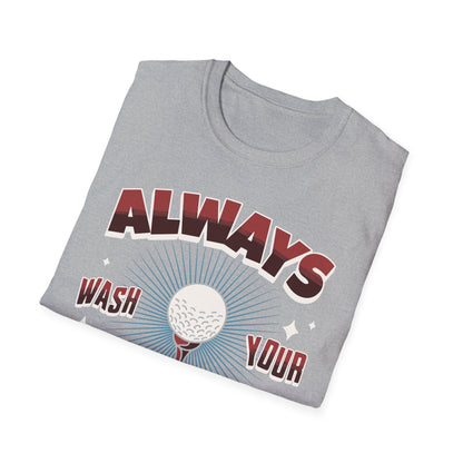 Always Wash Your Balls Golf Tee – Vintage Humor Sports Graphic T-Shirt