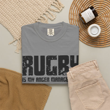 Rugby Is My Anger Management T-Shirt 🏉 | Funny Rugby Fan Statement Tee