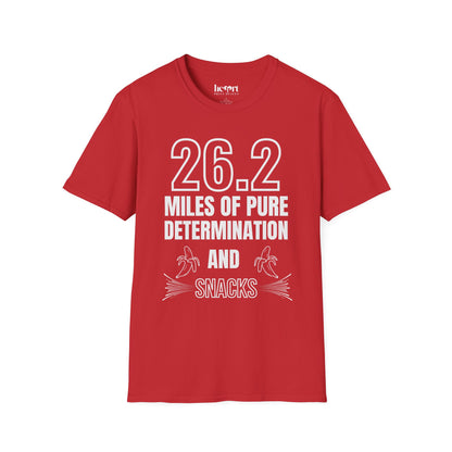 26.2 Miles of Pure Determination And Snacks – Funny Marathon Running T-Shirt