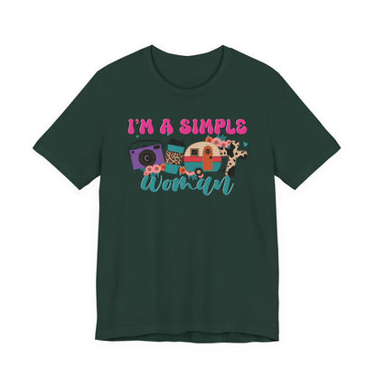 I’m A Simple Woman Camping Shirt – Funny Retro Outdoor Tee