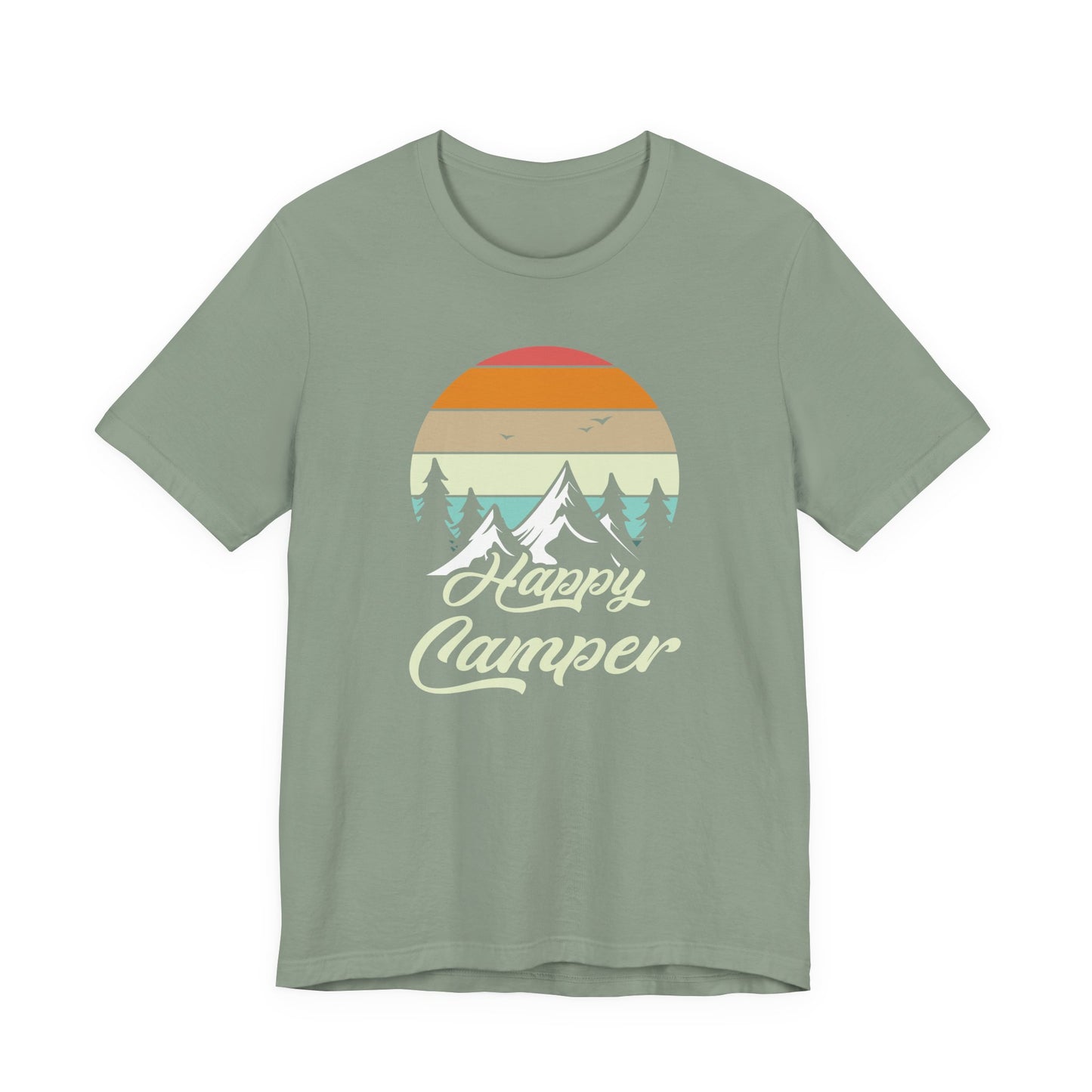 Happy Camper T-Shirt – Minimal Outdoor Camping Tee for Nature Lovers