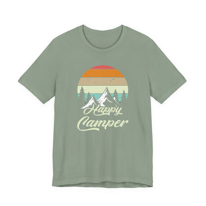 Happy Camper T-Shirt – Minimal Outdoor Camping Tee for Nature Lovers