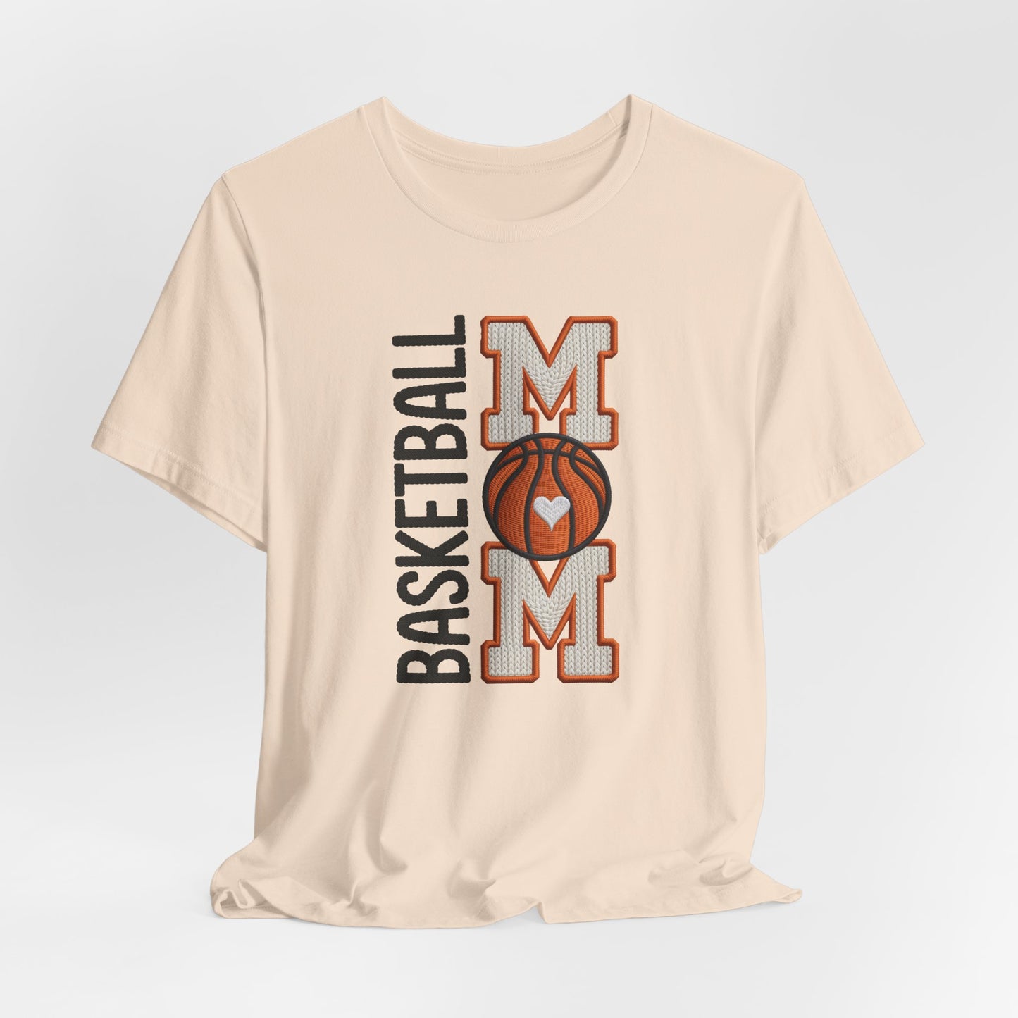 Basketball Mom Faux Embroidery T-Shirt – Game Day Sports Mom Tee