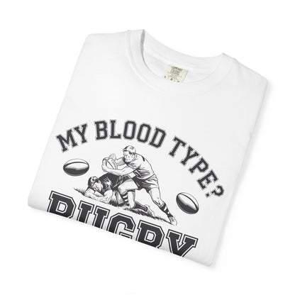 My Blood Type? Rugby Positive Version 2 T-Shirt 🏉 | Funny Rugby Enthusiast Tee