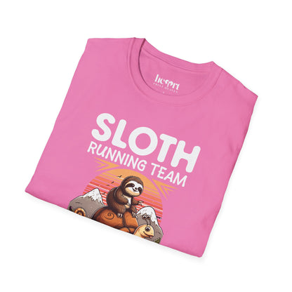 Sloth Running Team We'll Get There When We Get There T-Shirt – Funny Running Shirt for Slow Runners & Humor Lovers