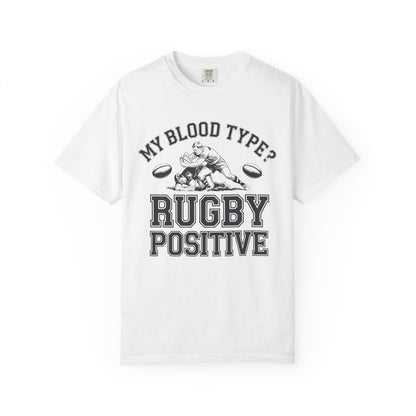 My Blood Type? Rugby Positive Version 2 T-Shirt 🏉 | Funny Rugby Enthusiast Tee