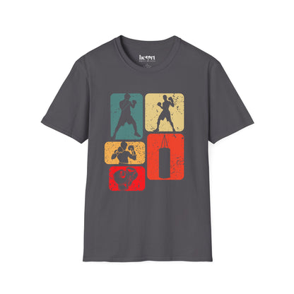 Dynamic Boxing Collage T-Shirt – Unique Graphic Tee for Boxing Enthusiasts 🥊