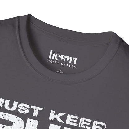 Just Keep Running Men's T-Shirt – Motivational Running Apparel for Active Men