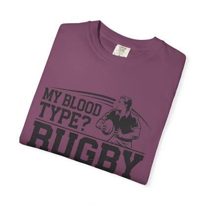 My Blood Type? Rugby Positive Version 3 T-Shirt 🏉| Funny Rugby Enthusiast Tee
