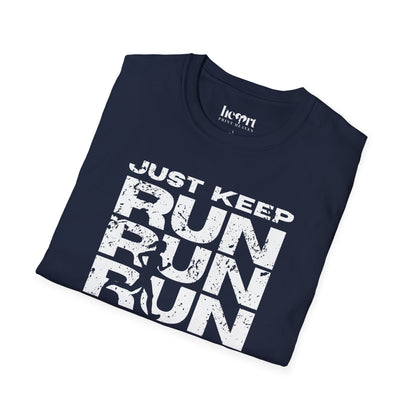 Just Keep Running Women's T-Shirt – Motivational Running Apparel for Active Women