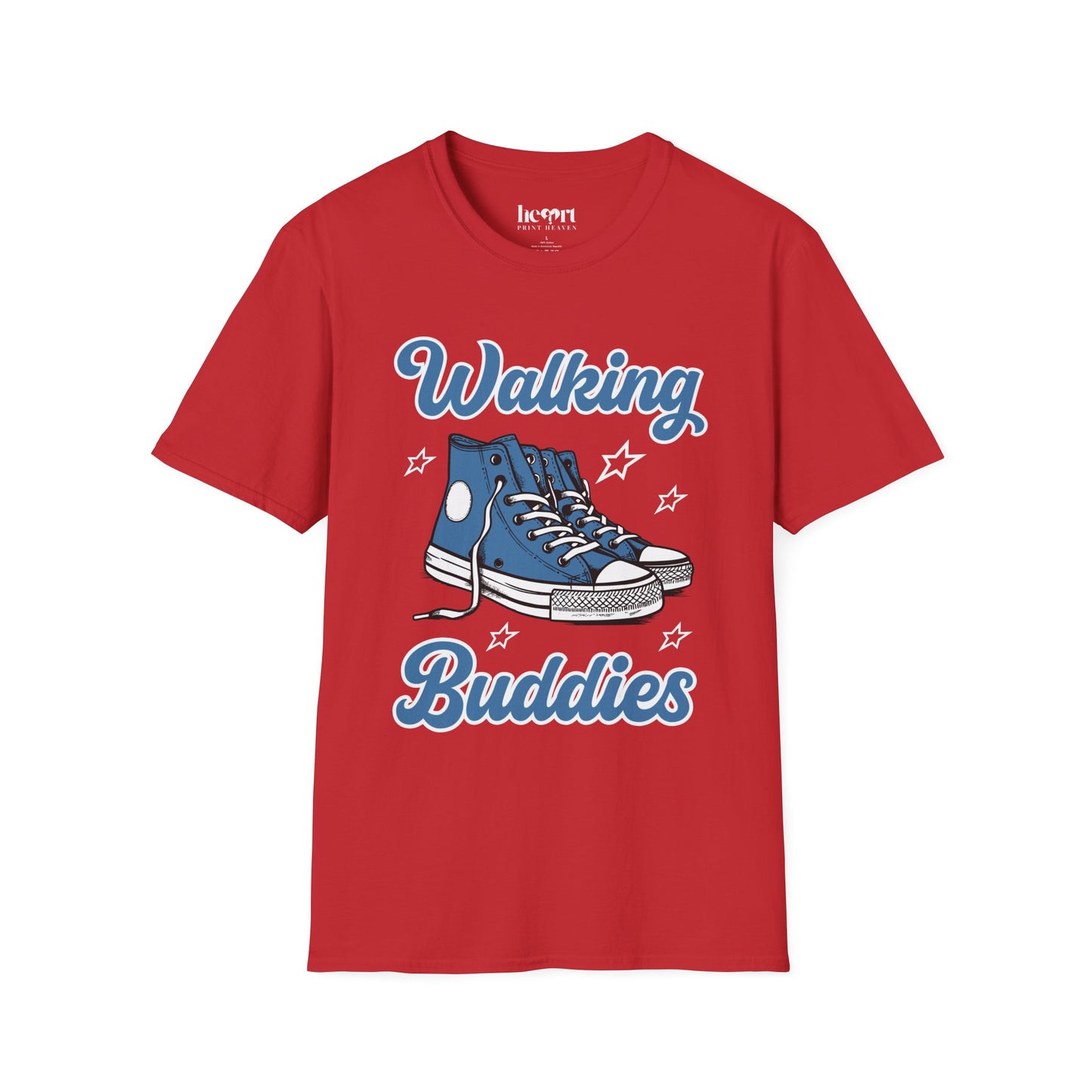 Walking Buddies Blue Shoes T-Shirt 👟🚶‍♀️ | Fun Fitness & Friendship Tee