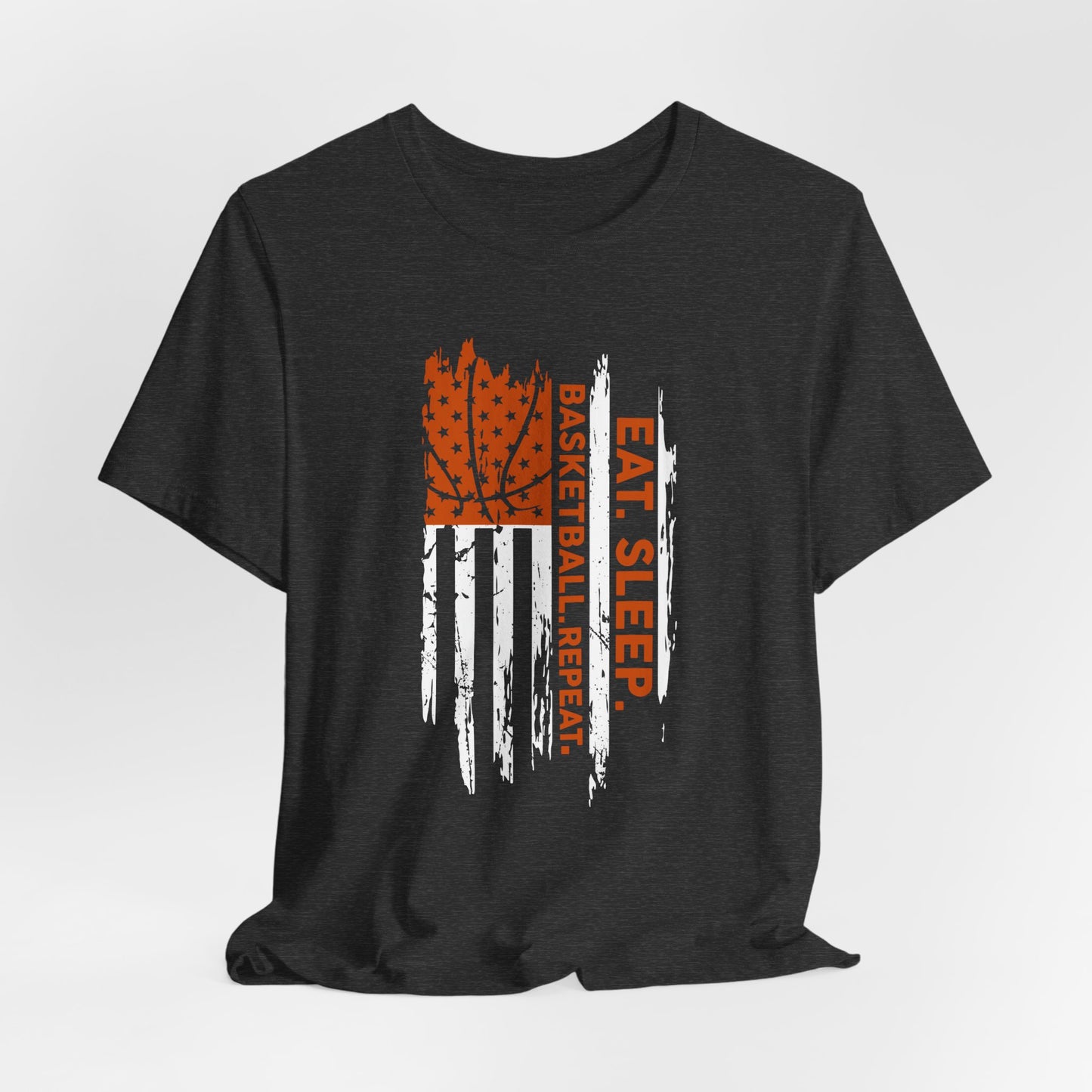 Eat Sleep Basketball Repeat Basketball American Flag T-Shirt
