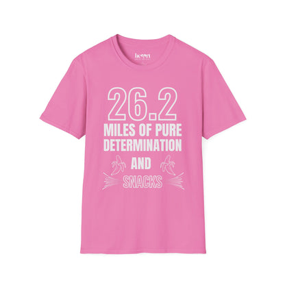 26.2 Miles of Pure Determination And Snacks – Funny Marathon Running T-Shirt