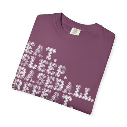 Eat Sleep Baseball Repeat T-Shirt ⚾ | Distressed Baseball Lover Graphic Tee