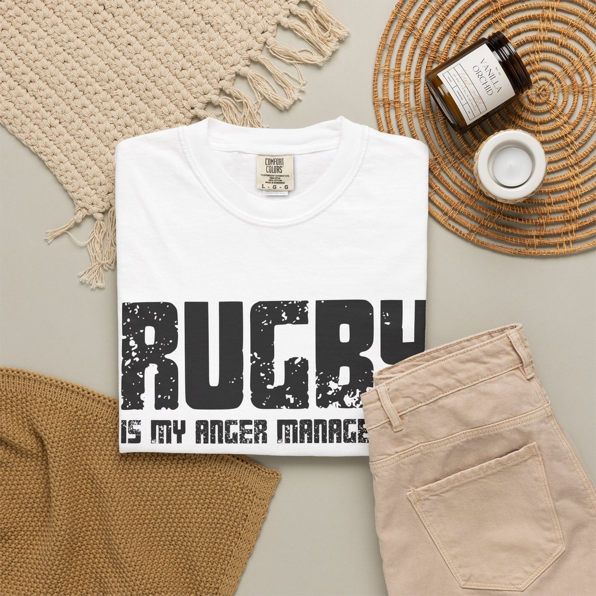 Rugby Is My Anger Management T-Shirt 🏉 | Funny Rugby Fan Statement Tee