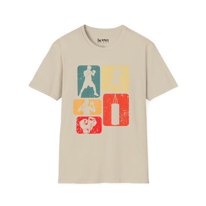 Dynamic Boxing Collage T-Shirt – Unique Graphic Tee for Boxing Enthusiasts 🥊
