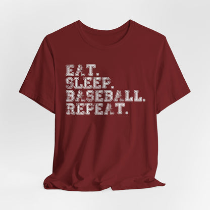 EAT SLEEP BASEBALL REPEAT Baseball T-shirt