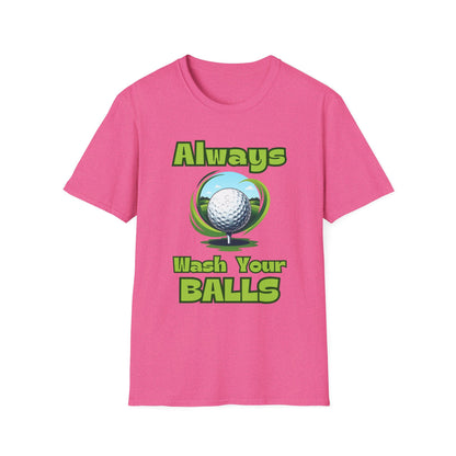 Always Wash Your Balls Golf Tee – Funny Vintage Golf Humor Sports T-Shirt