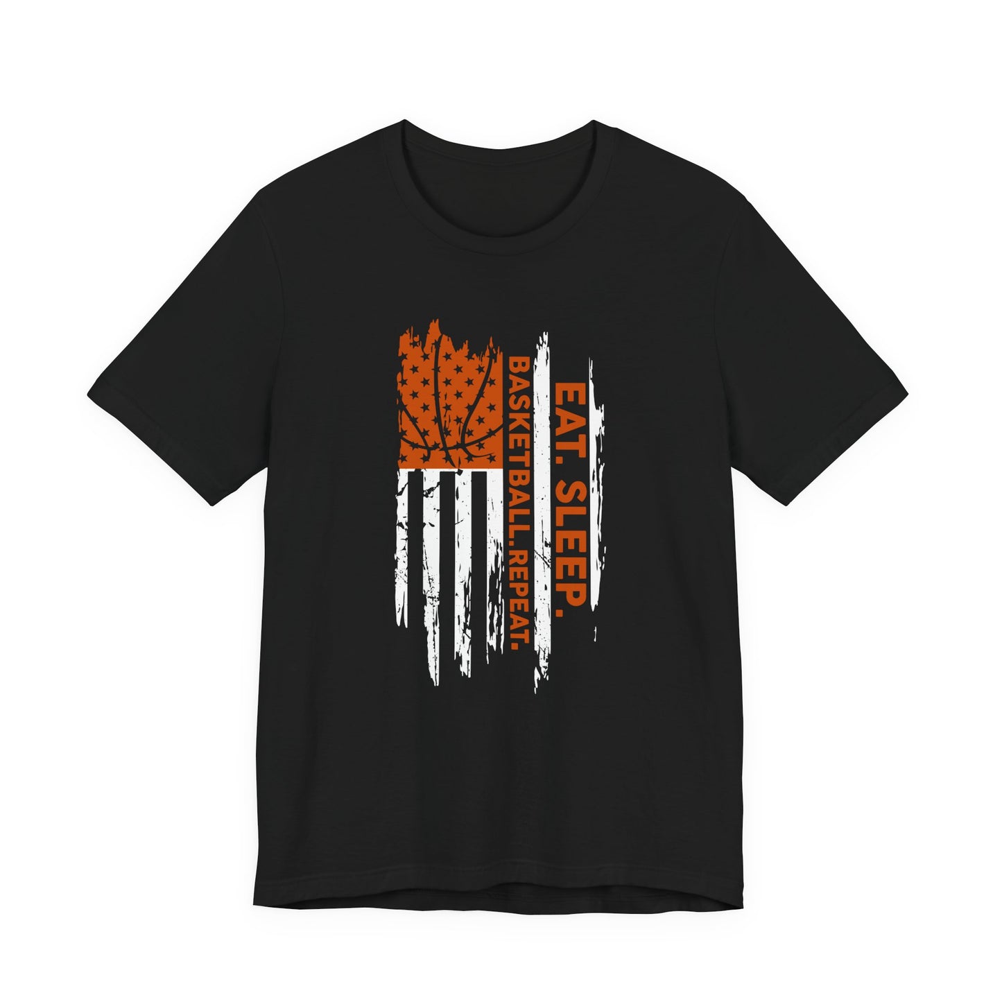 Eat Sleep Basketball Repeat Basketball American Flag T-Shirt