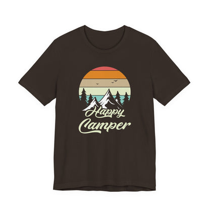Happy Camper T-Shirt – Minimal Outdoor Camping Tee for Nature Lovers