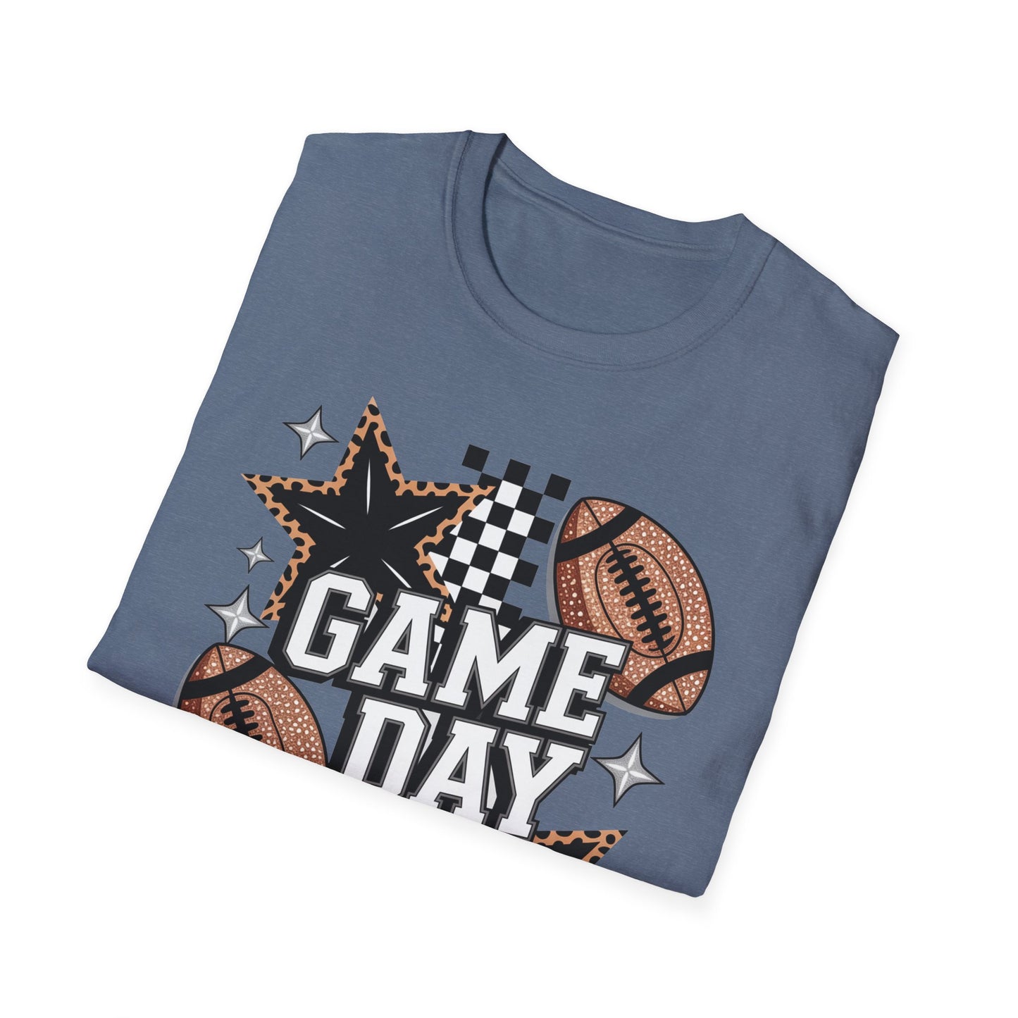 Game Day Leopard Football Tee – Women's & Men's Football Graphic T-Shirt