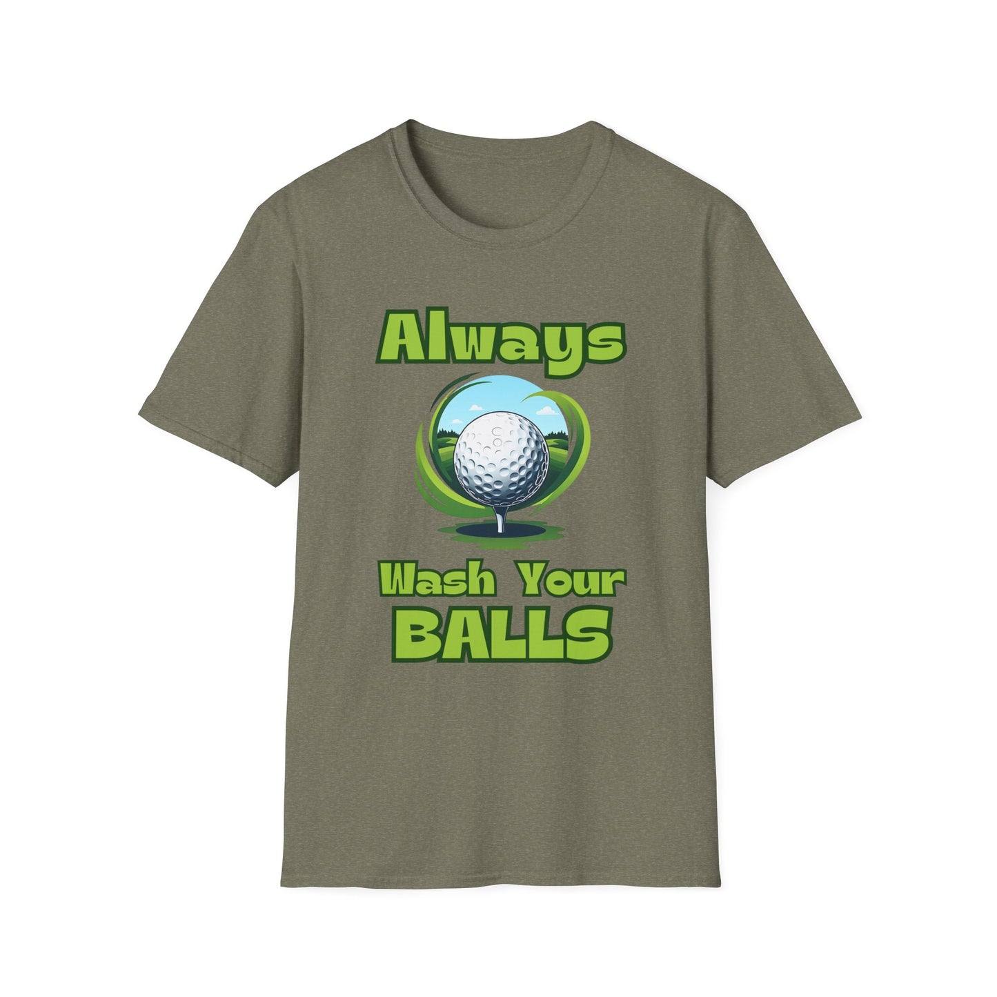 Always Wash Your Balls Golf Tee – Funny Vintage Golf Humor Sports T-Shirt