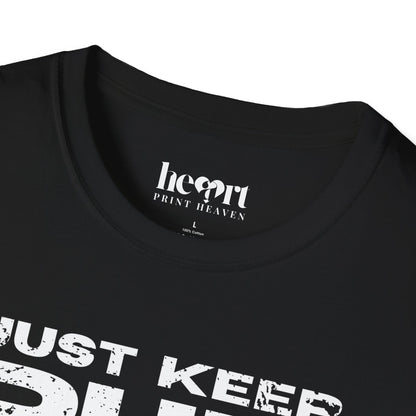 Just Keep Running Men's T-Shirt – Motivational Running Apparel for Active Men
