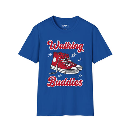 Walking Buddies T-Shirt 👟 | Red Shoes Design for Walking Partners & Friends
