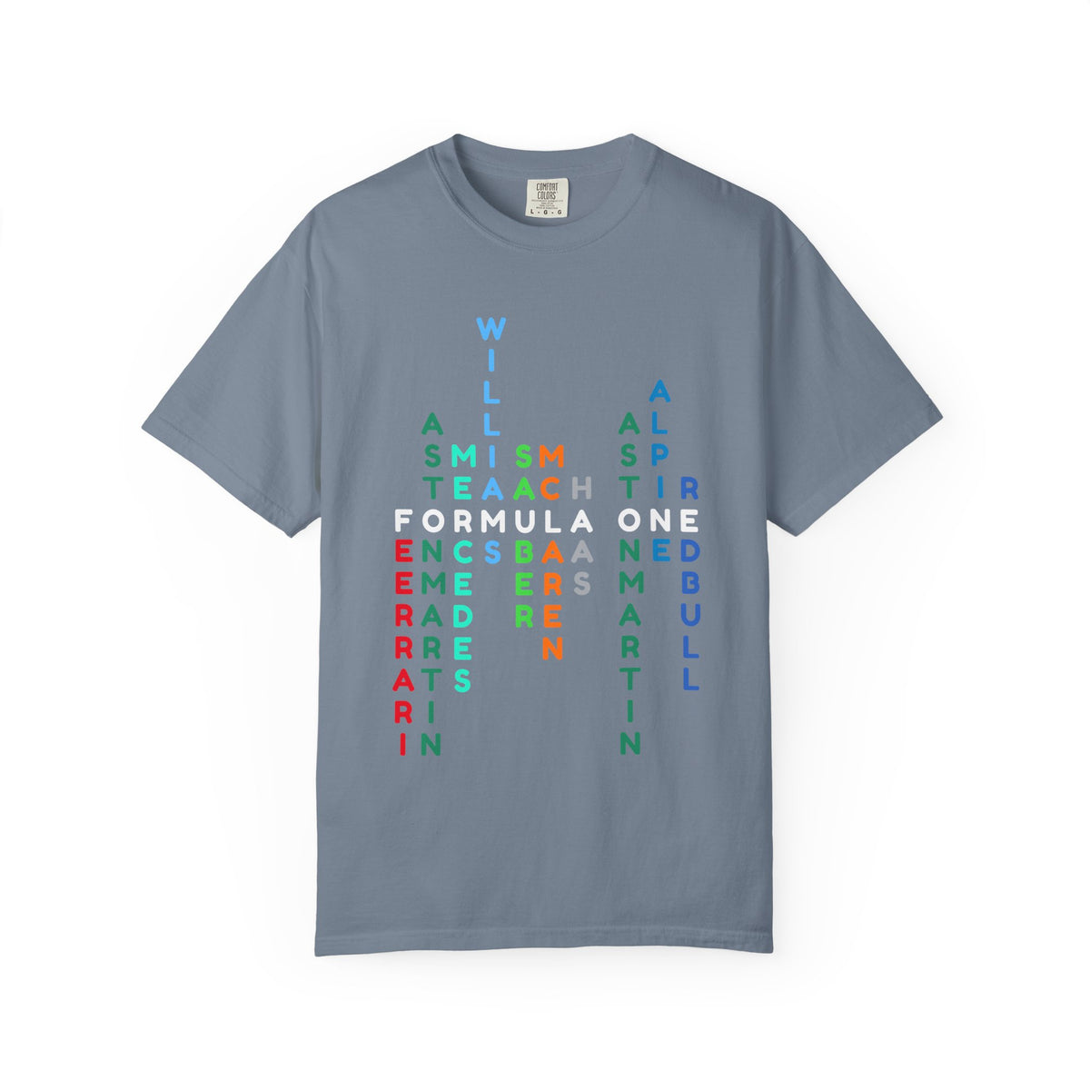Formula 1 Teams T-Shirt – F1 Grid Word Art Racing Shirt for Motorsport Fans