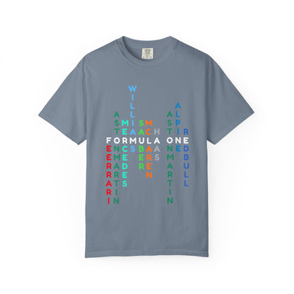 Formula 1 Teams T-Shirt – F1 Grid Word Art Racing Shirt for Motorsport Fans