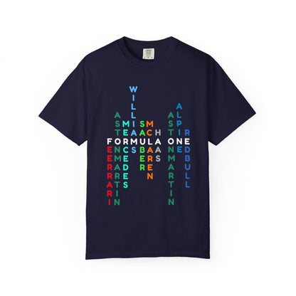 Formula 1 Teams T-Shirt – F1 Grid Word Art Racing Shirt for Motorsport Fans