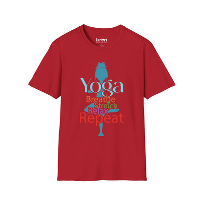 Breathe, Stretch, Relax, Repeat – Minimalist Yoga T-Shirt 🧘‍♀️✨