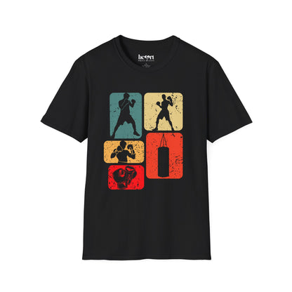 Dynamic Boxing Collage T-Shirt – Unique Graphic Tee for Boxing Enthusiasts 🥊