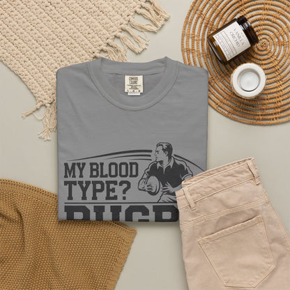 My Blood Type? Rugby Positive Version 3 T-Shirt 🏉| Funny Rugby Enthusiast Tee
