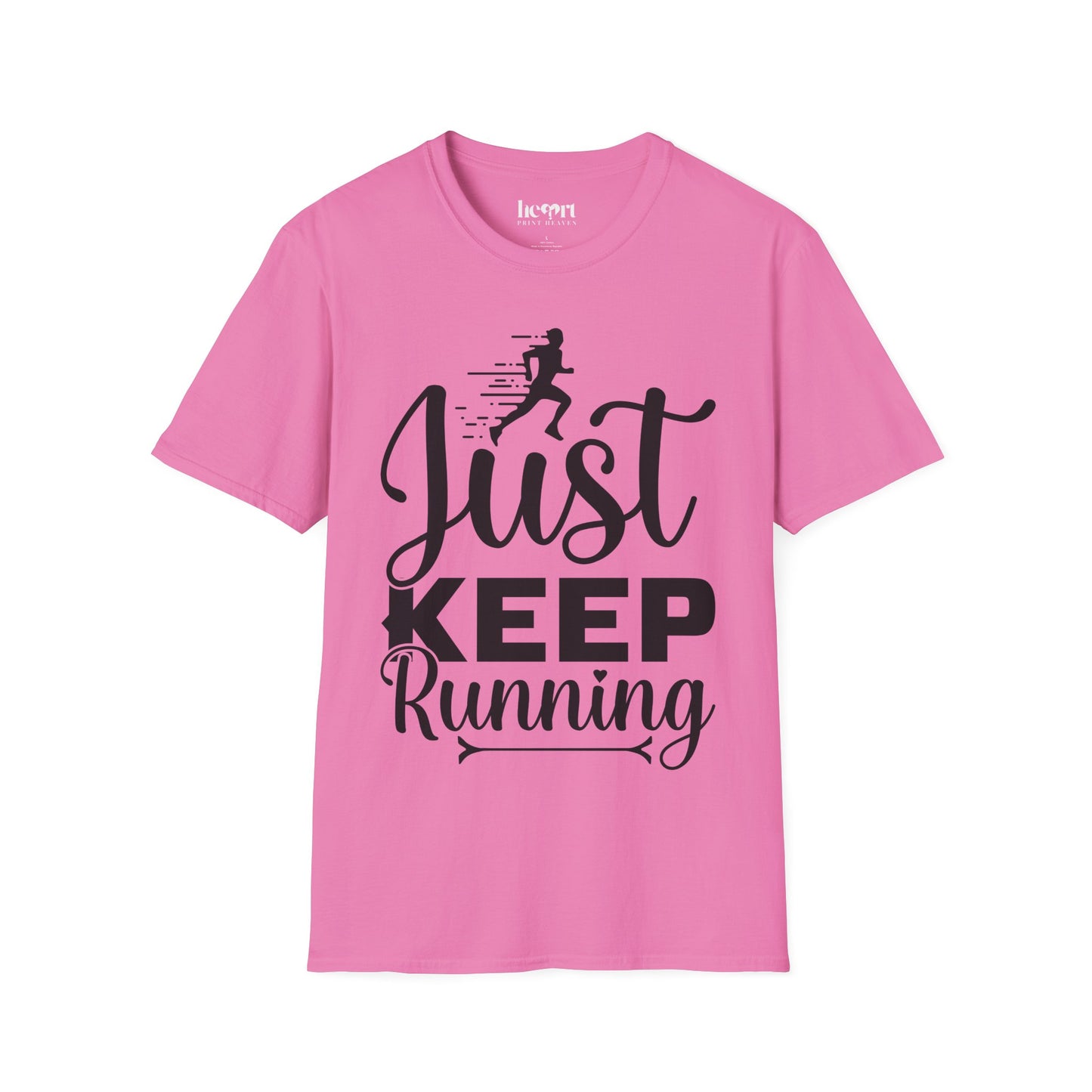 Just Keep Running T-Shirt – Motivational Running Shirt for Marathon & Fitness Enthusiasts