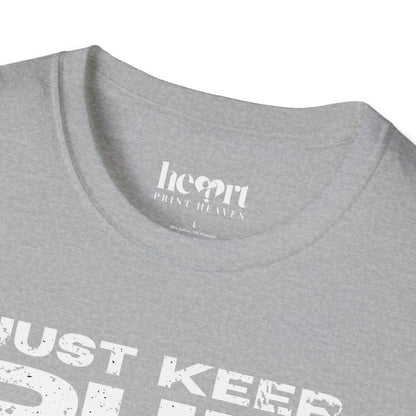 Just Keep Running Men's T-Shirt – Motivational Running Apparel for Active Men