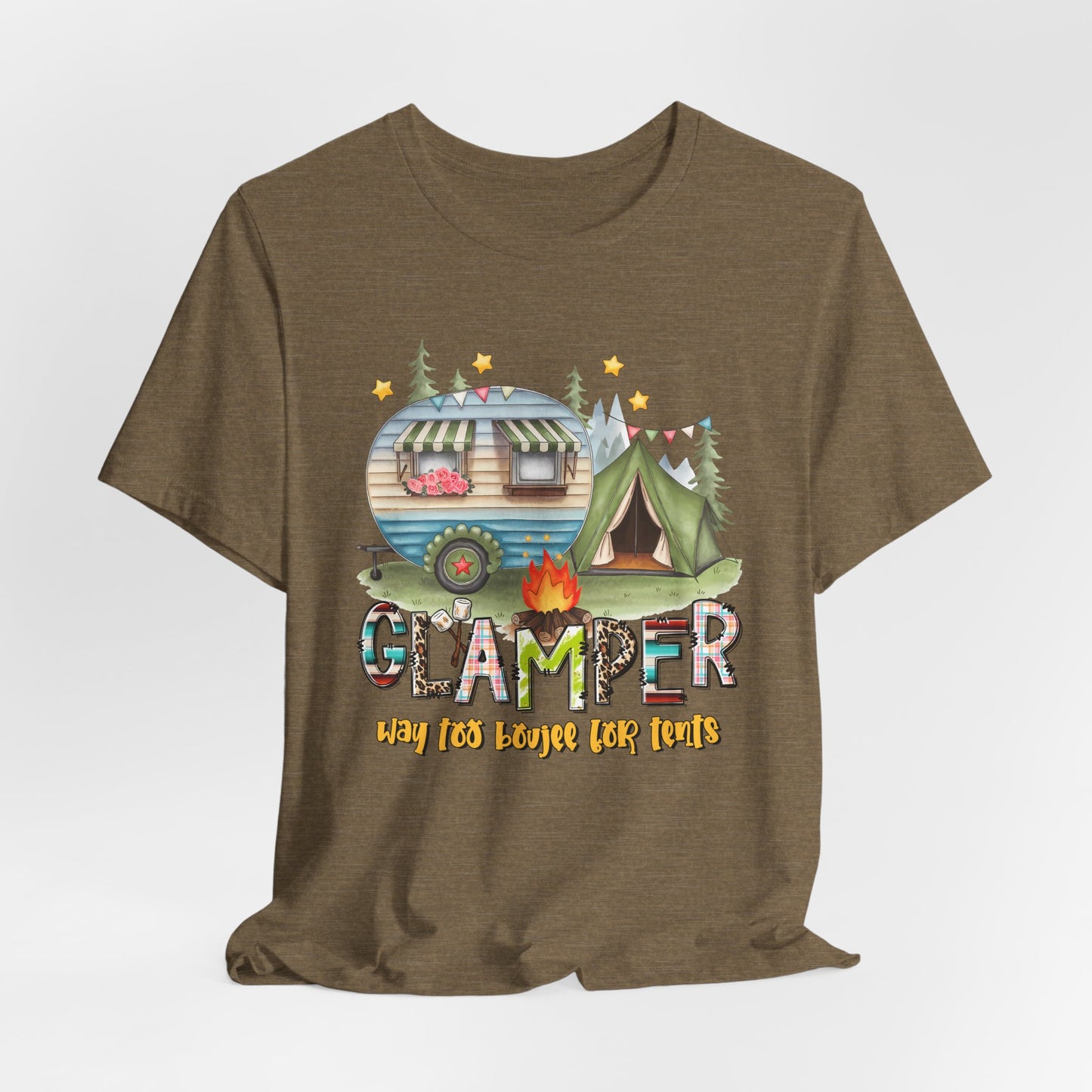 Glamper Way too Boujee for Tents T-shirt